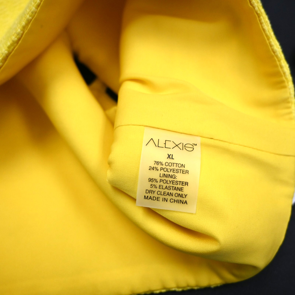 Alexis Square Neck Jacquard Sol Yellow Crop Top Size XL - Picture 5 of 5
